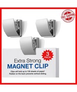 Extra Strong Magnetic Binder Clips Set of 3 - Stylish Silver Holders for... - $623.90 MXN