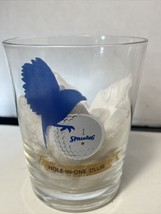 Spalding Hole in One Club Rocks Glass Blue Bird Ball Logo 12 oz Vintage - $9.49