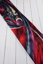 J GARCIA Snail Garden Collection Fifty Four Silk Tie Necktie Red Blue Pu... - $17.81