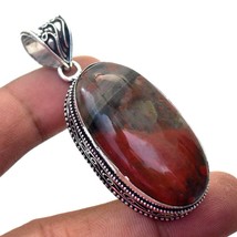 Red Moss Agate Vintage Style Handmade Fashion Pendant Jewelry 2.10" SA 1175 - £5.20 GBP