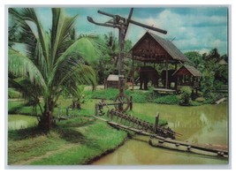 Land of Elephant at Work Thailand 3D Lenticular Postcard R24 - £9.53 GBP