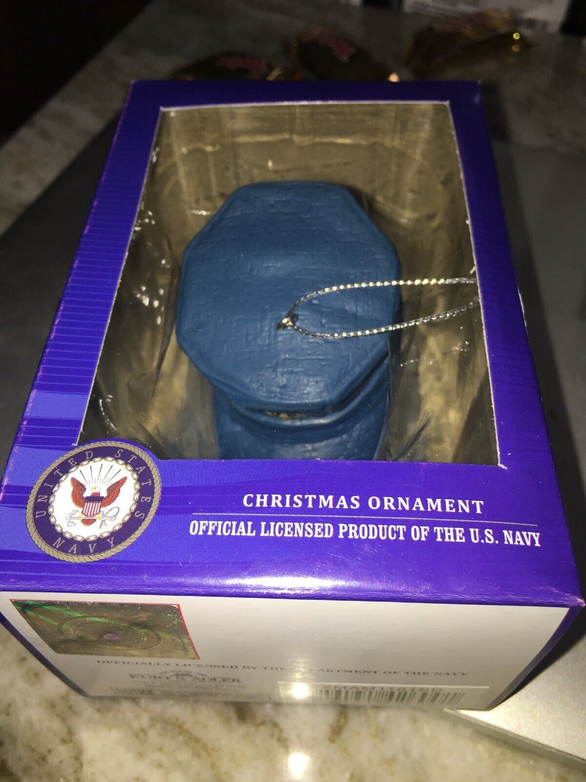 Primary image for Christmas Ornament US Navy Cap Hat USN Official Blue Holiday Tree Decoration