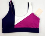 WILO Women Size M Colorblock Navy/Pink Sports Bra Padded New - $25.73