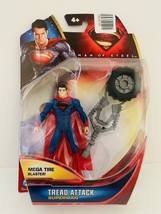 Superman Man of Steel Tread Attack Superman Figure with Mega Tire Blaster - £11.58 GBP