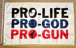 Pro Life Pro Gun Pro God W Equality Vote Pro Life Poster Sign 3x5&#39; - £13.91 GBP