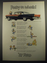 1956 Ford Fairlane Five Hundred Ad - Poetry on Wheels - £14.72 GBP