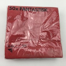 IKEA 50x Fantastisk Red Paper Napkins 50 Count 16x16&quot; 40x40cm Party Supp... - $16.99