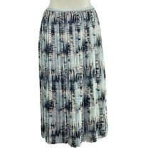 Banana Republic Skirt Geo Print Pleated Midi Women&#39;s Size M Blue - $26.99