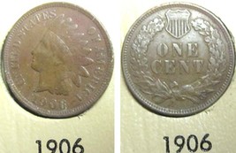 Indian Head Cent 1906 VF #101 - £3.67 GBP