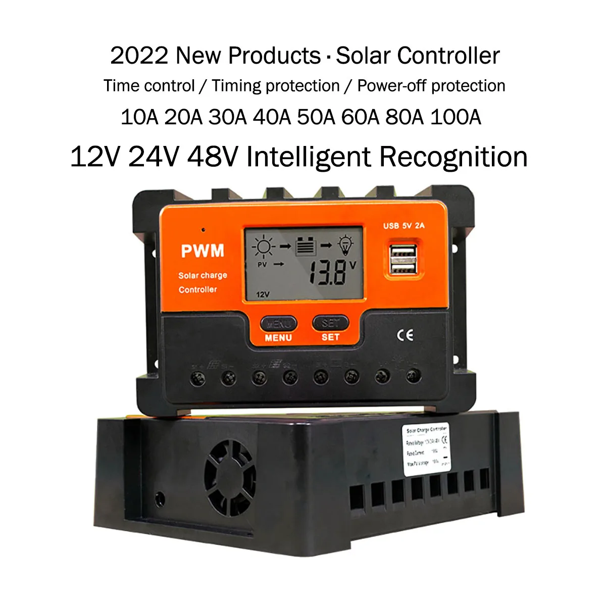 Sporting 10A/20A/30A/40A/50A/60A/80A/100A PWM Solar Charge Controller 12V/24V/48 - £38.36 GBP