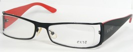 Exte Ex 187 02 Shiny Black /RED Eyeglasses Metal Frame EX18702 52-17-130mm Italy - £62.27 GBP