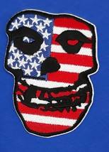 THE MISFITS FIEND USA FLAG  IRON-ON / SEW-ON EMBROIDERED PATCH 2 1/2 X 3... - £4.79 GBP