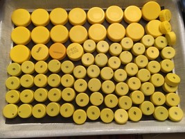 Yellow Plastic Bottle Caps Lot - For Arts &amp; Crafts - £18.62 GBP
