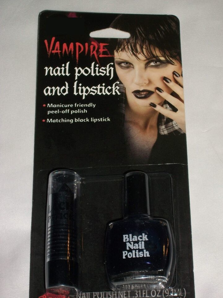 Primary image for Halloween Costume Black Vampire Nail Polish Lip Stick Theater Prop Stage Makeup