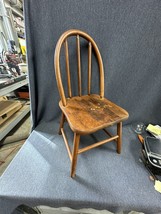 Antique Oak Bow Back Childs Chair Seat 11” Tall Overall 24” Tall - Tight... - $49.56