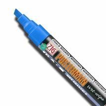 BLUE (030) Wet-Wipe Broad Chisel Tip Liquid Chalk Marker Zig Posterman P... - $23.12
