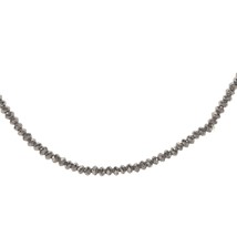 Silver Metallic Multifaceted Beaded Shiny Elegant Necklace Women Costume... - $21.28