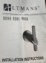 Altmans NUVA Robe Hook In Antique Nickel Pewter 930C62PW - £14.87 GBP