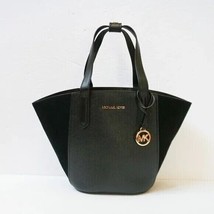 Michael Kors Portia Small Tote Black Leather and Suede 35F1GPAT1S $358 Retail - £67.45 GBP