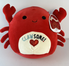 Squishmallow 8&quot; Carlos Crab Clawsome Red Heart Plush 2022 NWT Valentines... - £6.22 GBP