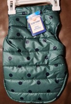 Top-Paw Dog Puffer Jacket Size Large Green with Polka Dots New w/tag - £7.52 GBP