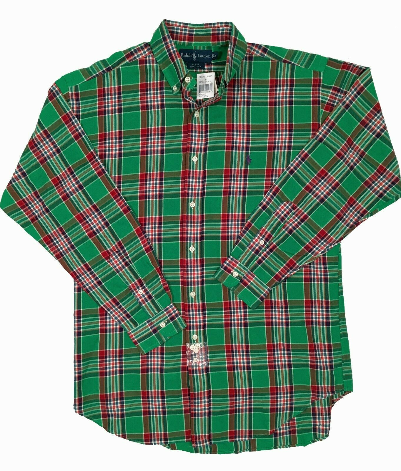 NEW Vintage Polo Ralph Lauren Shirt!  Red or Green Plaid  Blake Style Ve... - $44.99