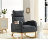 27.6&quot; W Modern Accent Rocking, Upholstered Nursery With High Backrest An... - $429.99