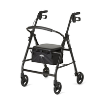 4 Wheel Rollator Rolling Walker Padded Seat Storage Basket Hand Brake 30... - $88.09