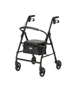 4 Wheel Rollator Rolling Walker Padded Seat Storage Basket Hand Brake 30... - $88.09