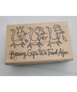 WISE SIAMESE CATS Stampendous Rubber Stamp M142 Christmas Bearing Gifts ... - $183.56 MXN