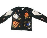 Vintage Design Originals studio Halloween trick or treat cardigan Size M - $26.13