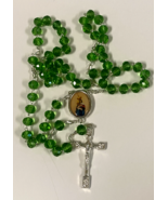 Our Lady of Mount Carmel Handmade Green Rosary, New from Colombia #L059 - £23.25 GBP