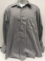 Geoffrey Beene Regular Fit Lavender Gray Wrinkle Free Cotton Blend Dress Shirt - $21.78