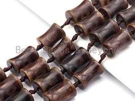 1pc/12pcs Natural Tibetan Agate Spool Beads, Black Brown Dzi Beads, Tibetan Dzi - $2.90+