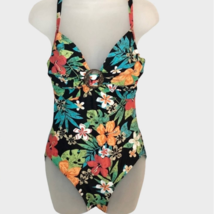 COCO REEF tropical floral aloha print one piece swimsuit with underwire size 34C - £15.50 GBP