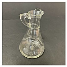 Cruet Without Stopper Vintage Clear Glass Pitcher Cute For Flower Vase - $5.32