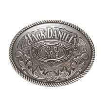 Jack Daniels Silver Oval Belt Buckle Silver - £29.72 GBP