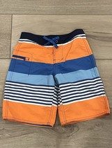 PATAGONIA Boys Wavefarer Boardshorts- Blue &amp; Orange Stripes- Size 8 - $26.00 CAD