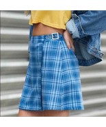 Pac Sun John Galt Blue Plaid Emerson Mini Skirt - $32.73