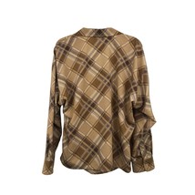 Lauren Ralph Lauren Wrap Blouse Womens 1X Used Plaid Brown Tan Periwinkle - $19.80