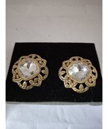 Vintage Avon Clip-On Earrings Palace Collection Rhinestone Regal Style 1... - $364.37 MXN