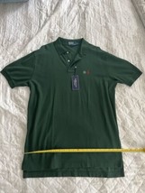 Polo Ralph Lauren Men Custom Fit Mesh Polo Logo Shirt Pony Logo New Large Green - £20.91 GBP