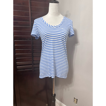 Caslon Womens T-Shirt Blue White Striped Short Sleeve Scoop Neck XXS New - £14.06 GBP