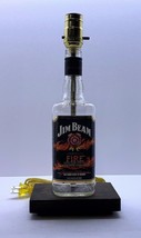 Jim Beam Fire Whiskey Liquor Bar Bottle TABLE LAMP Lounge Light Wood Bas... - £40.02 GBP