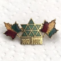 Canada Maple Leafs 1867 - 1967 Centennial Gold Tone Multicolor Pin Brooch - $11.95