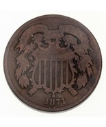 1871 Two Cent Piece in Good Condition, Bronw Color, Full Rims, No Problems - €39,69 EUR