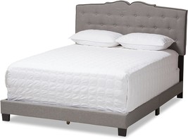 King-Size Leigha Bed From Baxton Studio In Light Gray. - £261.54 GBP
