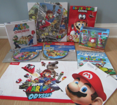 Mario Bros. Nintendo lot X9 poster cereal soap bag checkers guide swirl SEALED - £85.93 GBP