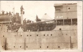 Military Ship WW1 Sailors on Deck Real Photo Postcard Z11 - £12.67 GBP