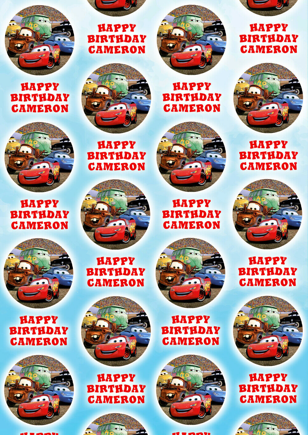 Disney Cars Personalised Gift Wrap - Lightning McQueen Wrapping Paper D2 - $5.42